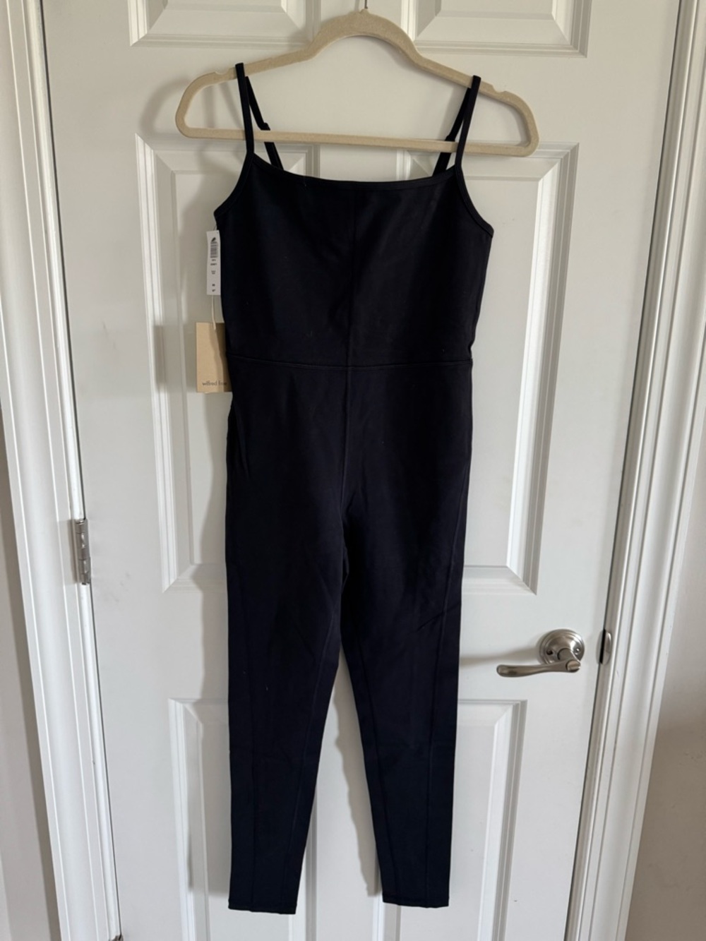 Wilfred Free Classic Black Women's Jumpsuit with Spaghetti Straps